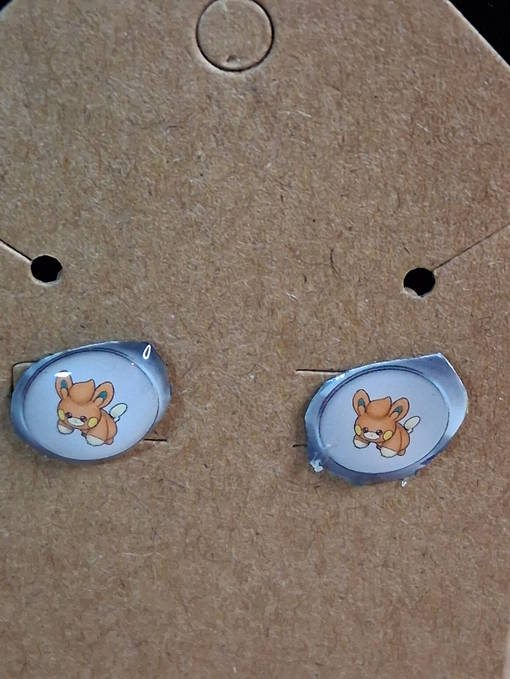 Pokemon Pawmi Stud Earrings. Handmade Resin Pokemon Jewelry